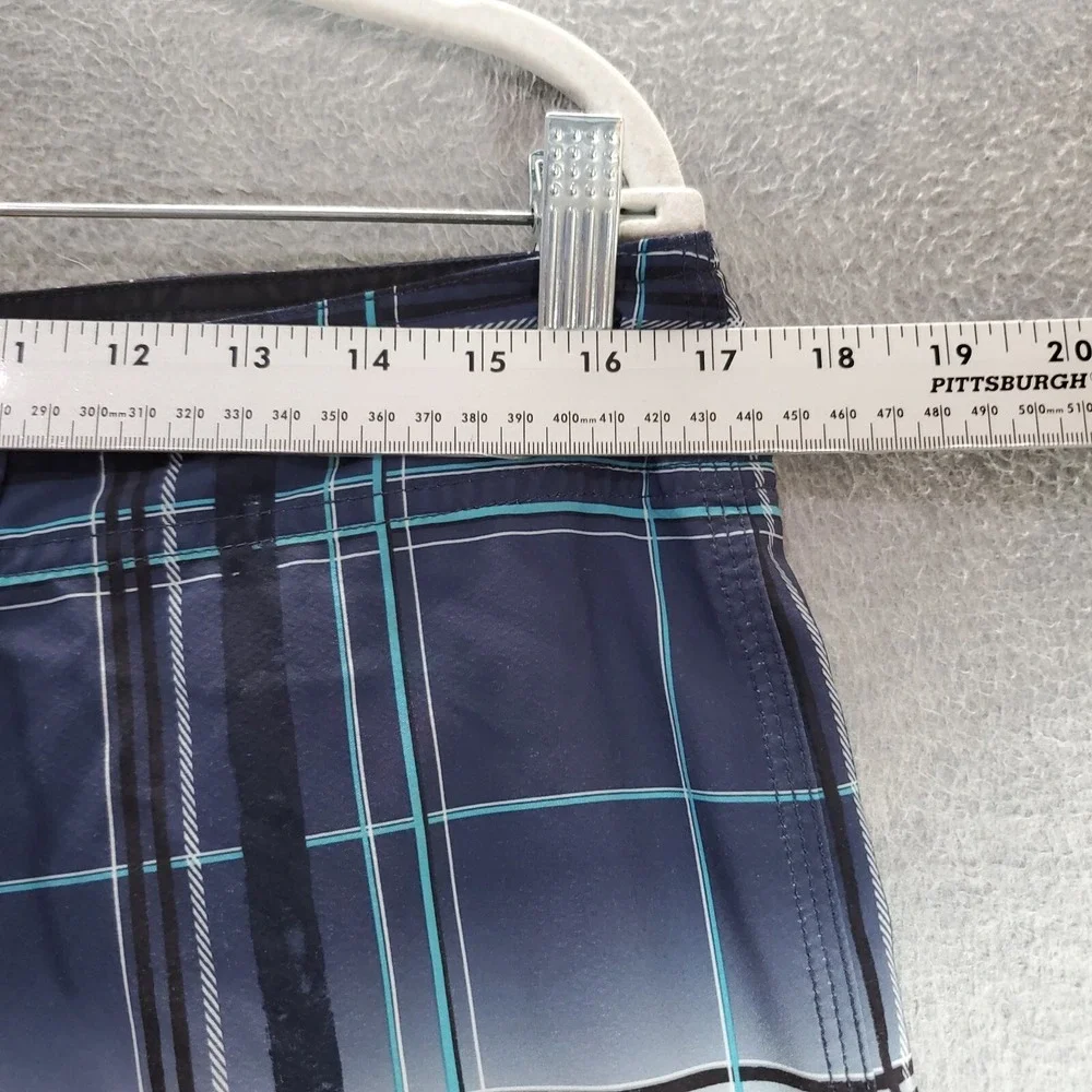 Quiksilver Men Swimwear‎ 34 Yellow Plaid Board Short Outdoor Beach Surf Pockets